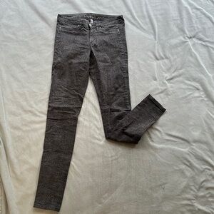 WORN ONCE CHIP AND PEPPER LEOPARD PRINT PANTS - Size 27